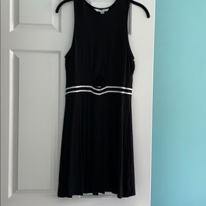Black dress with stripe at the waist line